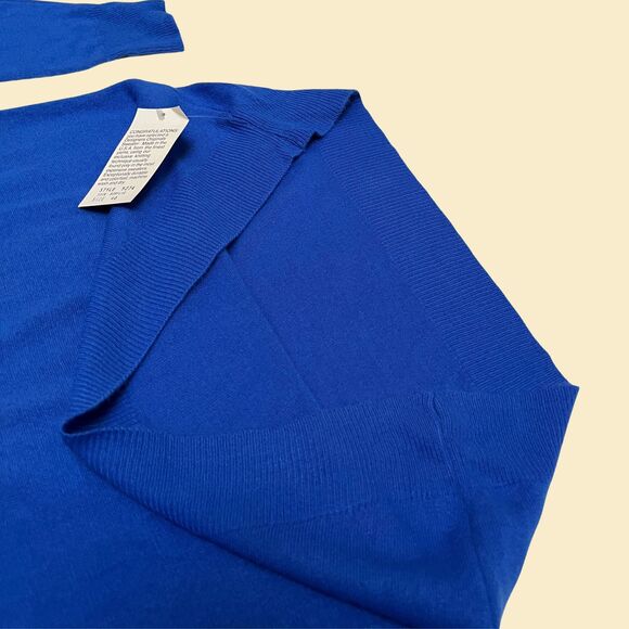 60s blue acrylic turtleneck by Designers Originals Luxelon, new old stock L / 40 - Picture 9 of 9